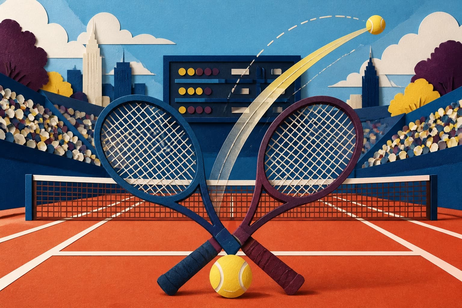 US Open Fan Week in French: Tennis Vocabulary From Serena Williams' Mixed Doubles Return illustration